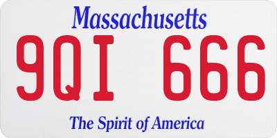 MA license plate 9QI666