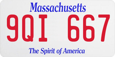 MA license plate 9QI667