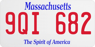 MA license plate 9QI682