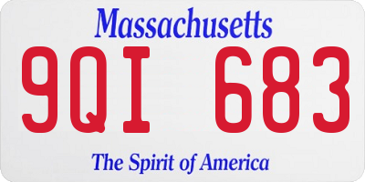 MA license plate 9QI683