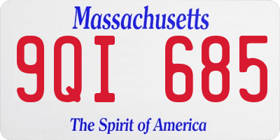MA license plate 9QI685