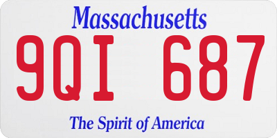 MA license plate 9QI687
