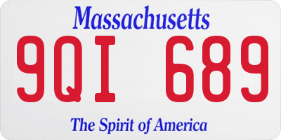 MA license plate 9QI689