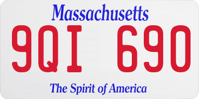 MA license plate 9QI690