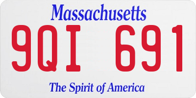 MA license plate 9QI691