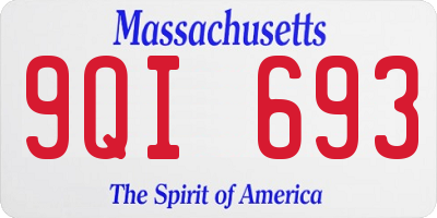 MA license plate 9QI693