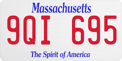 MA license plate 9QI695