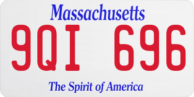 MA license plate 9QI696