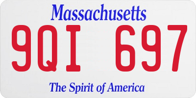 MA license plate 9QI697