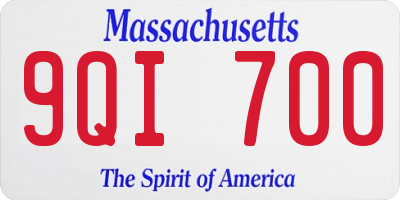 MA license plate 9QI700