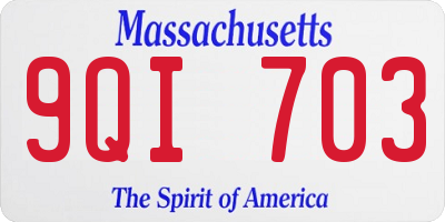 MA license plate 9QI703
