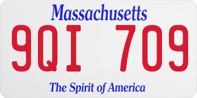 MA license plate 9QI709