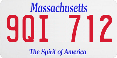MA license plate 9QI712