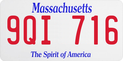 MA license plate 9QI716