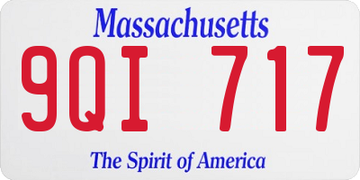 MA license plate 9QI717