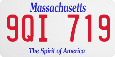 MA license plate 9QI719