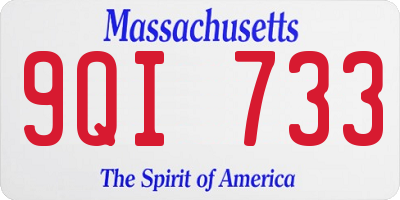 MA license plate 9QI733
