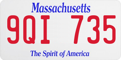 MA license plate 9QI735