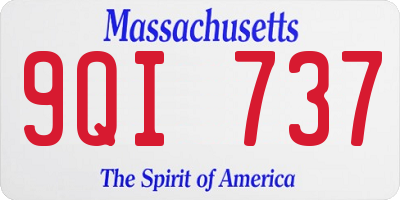 MA license plate 9QI737