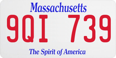 MA license plate 9QI739