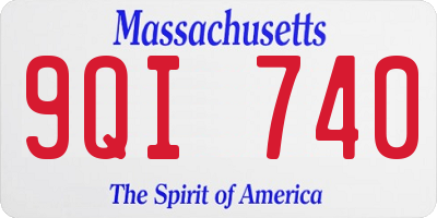 MA license plate 9QI740
