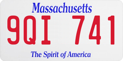 MA license plate 9QI741