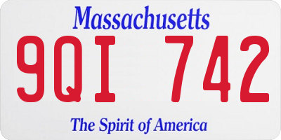 MA license plate 9QI742