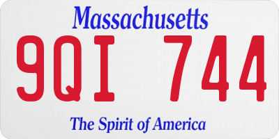 MA license plate 9QI744