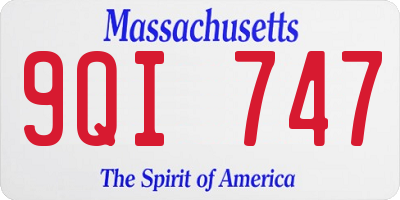MA license plate 9QI747