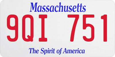 MA license plate 9QI751