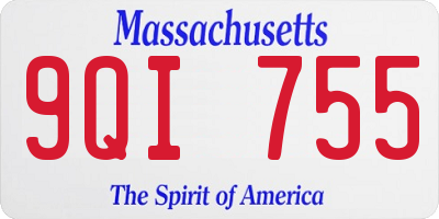 MA license plate 9QI755