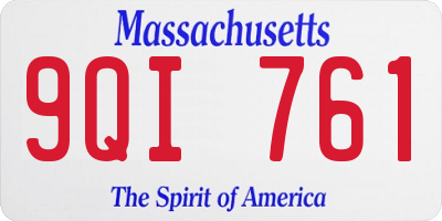 MA license plate 9QI761