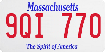 MA license plate 9QI770