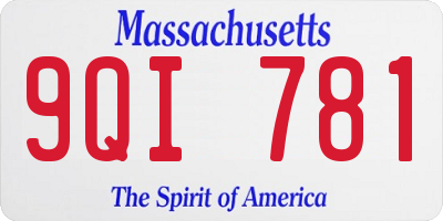 MA license plate 9QI781