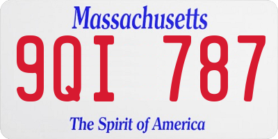 MA license plate 9QI787
