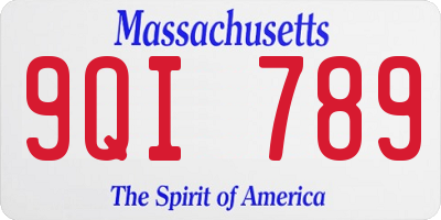 MA license plate 9QI789