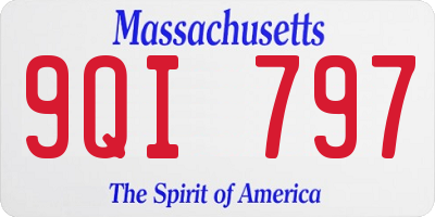 MA license plate 9QI797