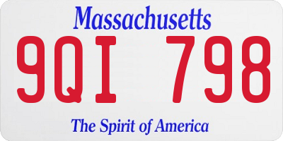 MA license plate 9QI798