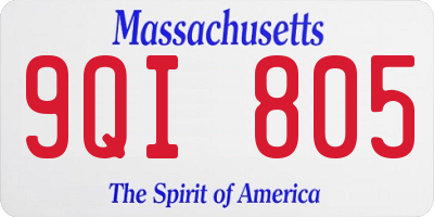 MA license plate 9QI805