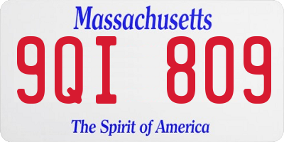 MA license plate 9QI809