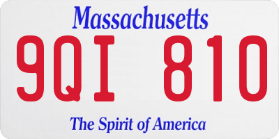 MA license plate 9QI810