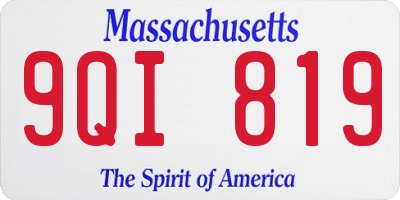 MA license plate 9QI819