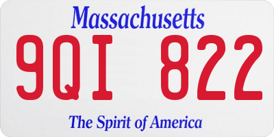 MA license plate 9QI822