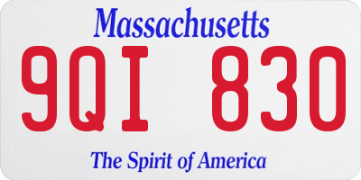 MA license plate 9QI830