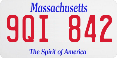 MA license plate 9QI842