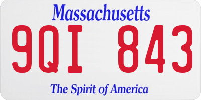 MA license plate 9QI843