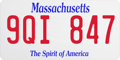 MA license plate 9QI847
