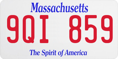 MA license plate 9QI859