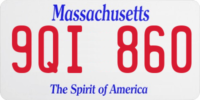 MA license plate 9QI860