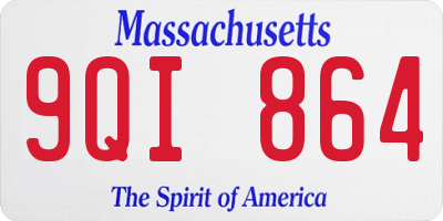 MA license plate 9QI864